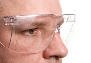 safety glasses being worn for eye protection