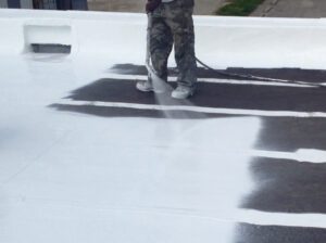 Spray-Applied Roof Coatings go on easy and stay on long.