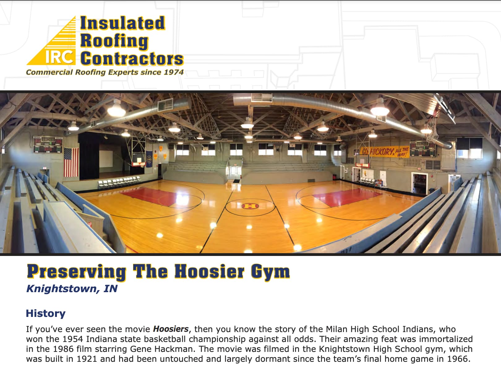Hoosier Gym Brochure cover photo