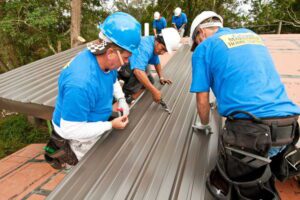 Metal roof installation