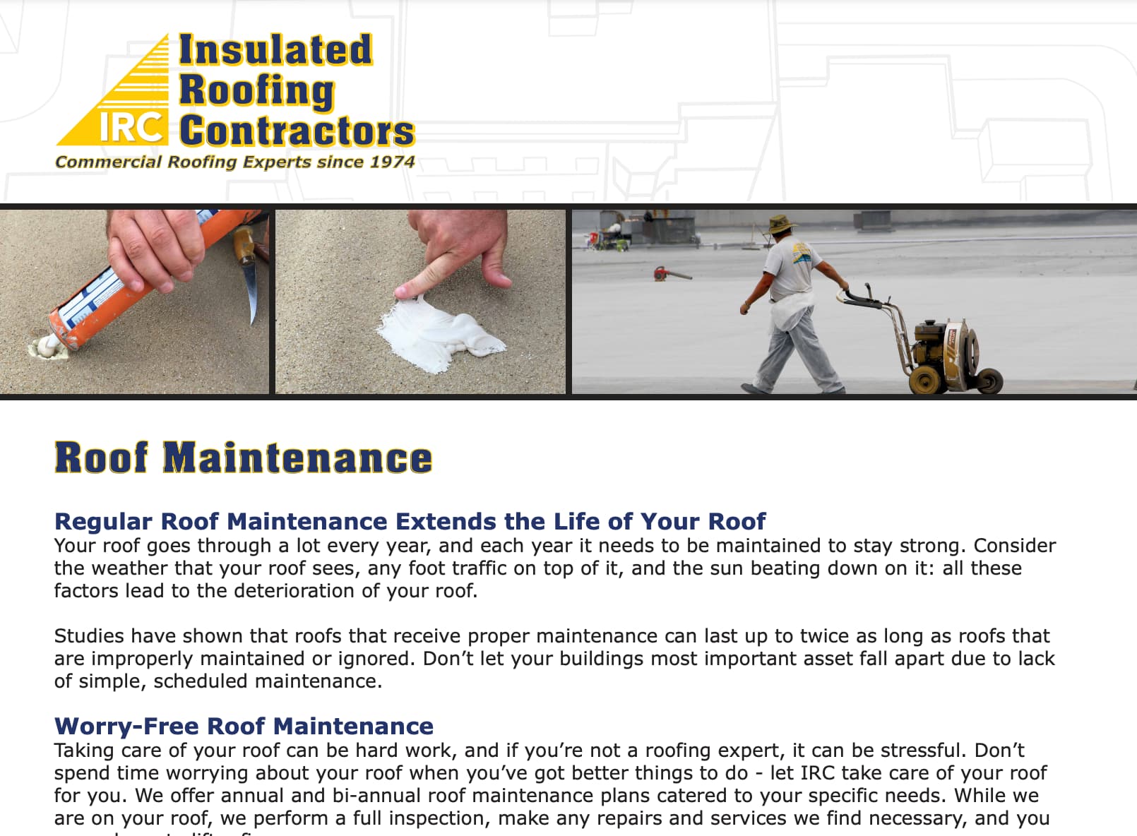 Roof Maintenance Brochure cover photo