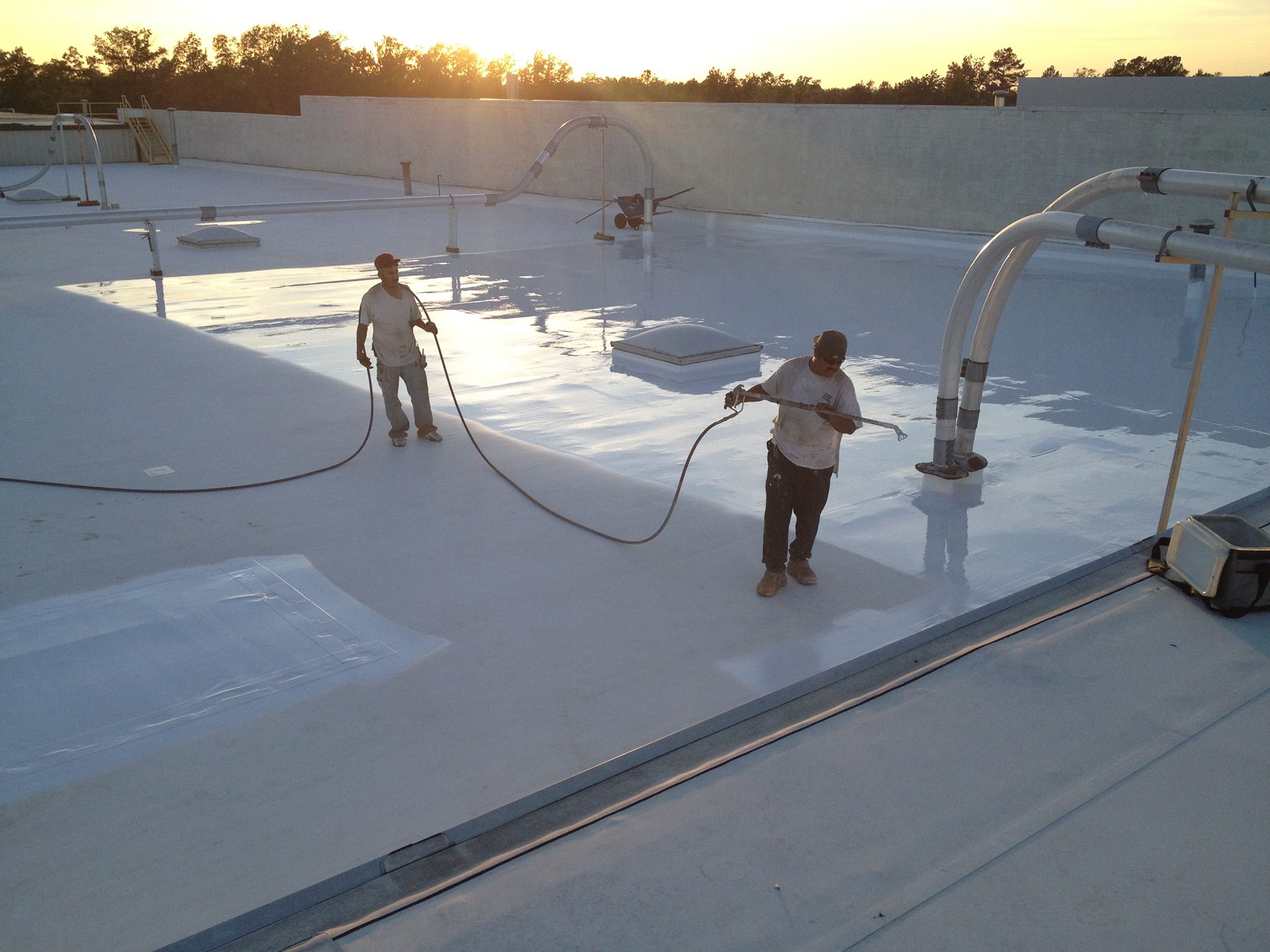 Spray polyurethane foam room, SPF roof, IRC, Insulated Roofing Company